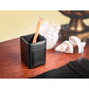 Classic Black Leather 8pc Desk Set, Gold Accent