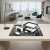 Classic Black Leather 10pc Desk Set, Silver Accent