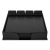 10 Seat Black Leather Conference Room Set w/ Square Coasters