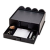 10 Seat Black Leatherette Conference Room Set w/ Round Coasters and Drawer Holder