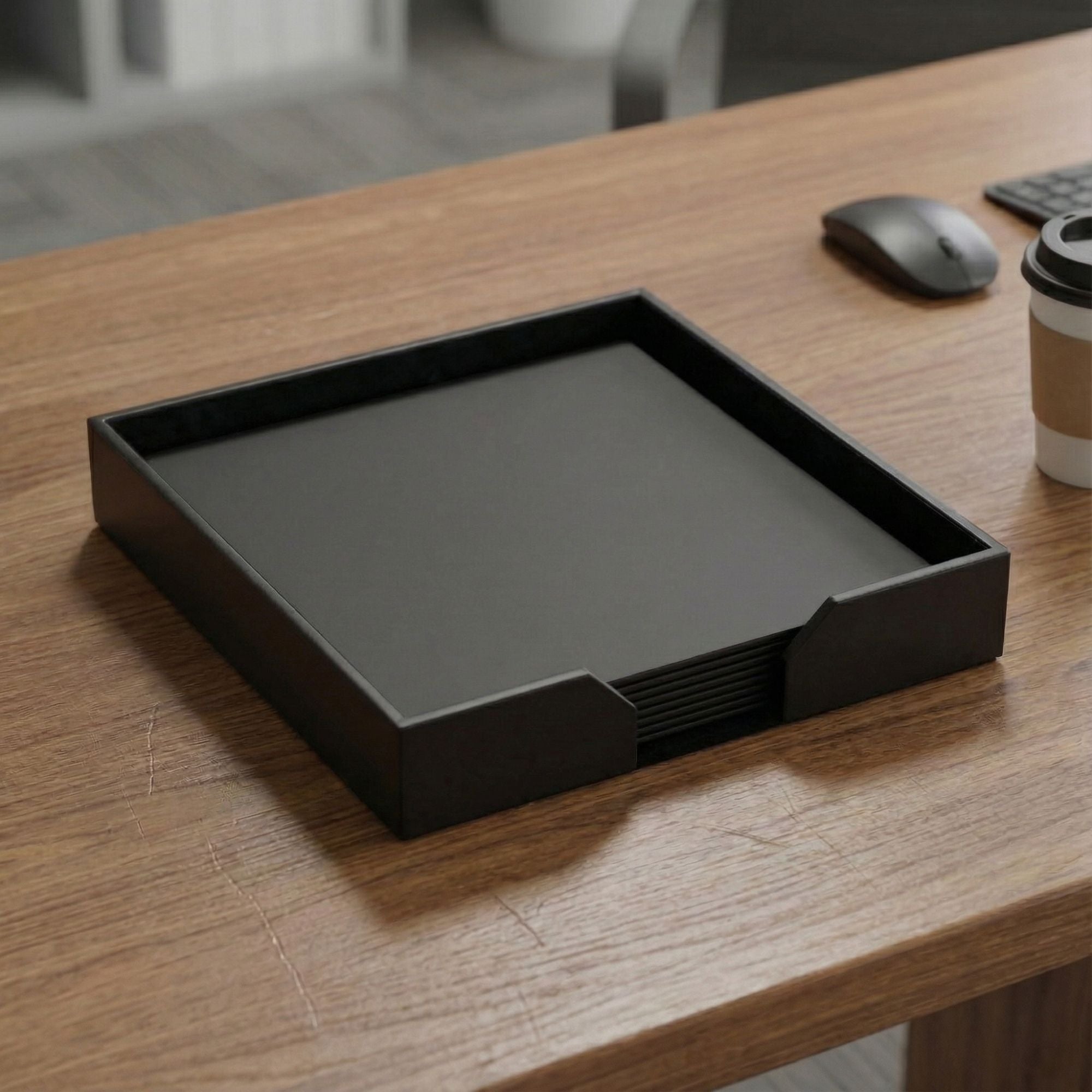 10 Seat Black Leatherette Conference Room Set, 17 x 14 Size Pads