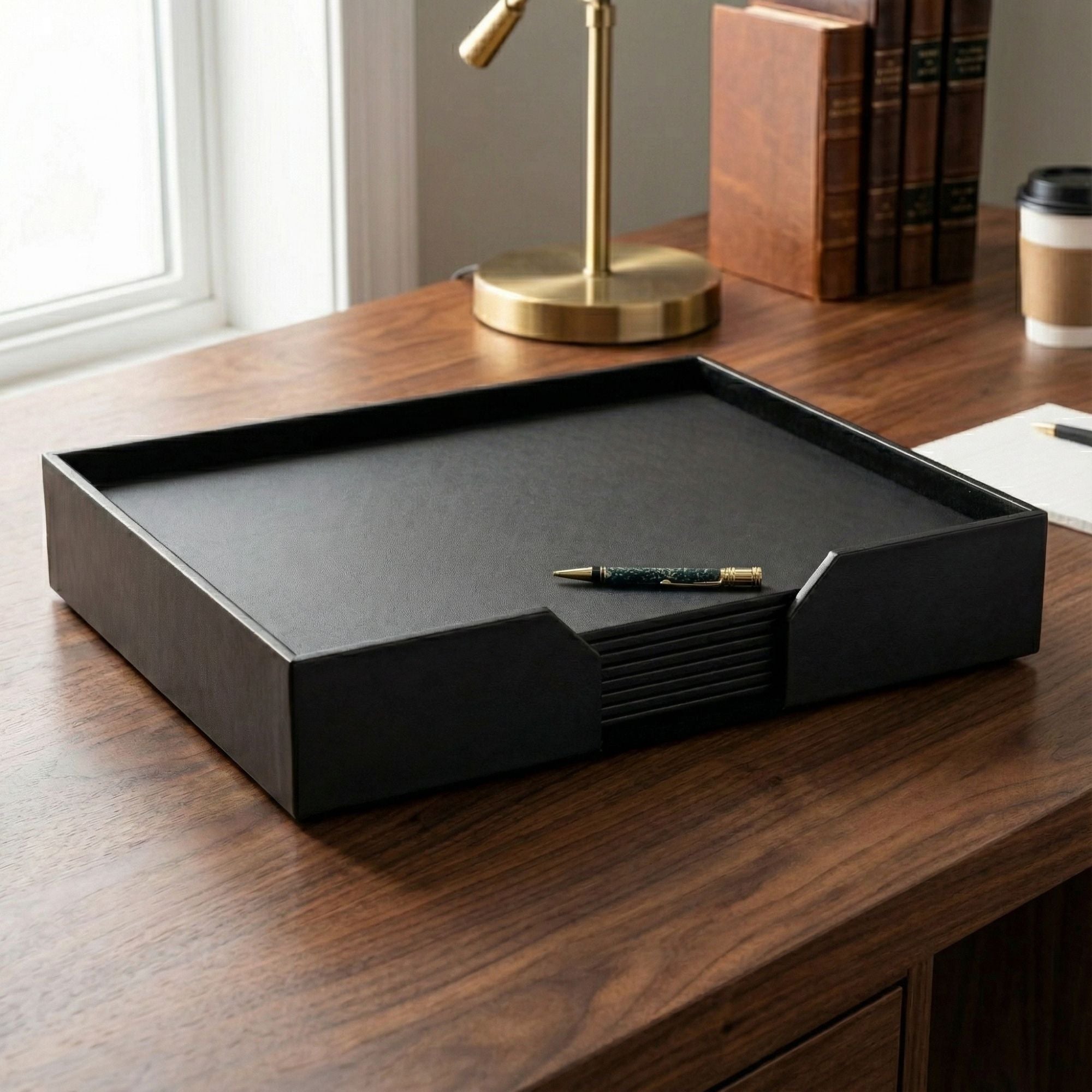 10 Seat Black Leatherette Conference Room Set, 17 x 14 Size Pads