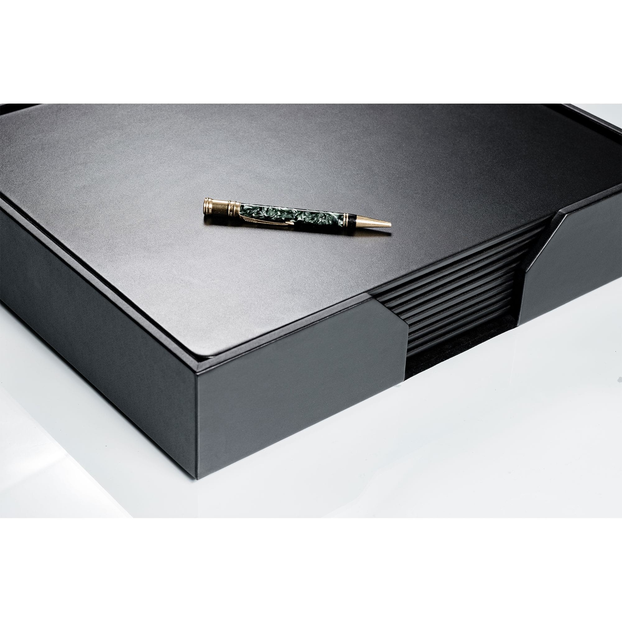 10 Seat Black Leatherette Conference Room Set, 17 x 14 Size Pads