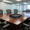 8 Seat Black Leatherette Conference Room Set, 20 x 16 Size Pads