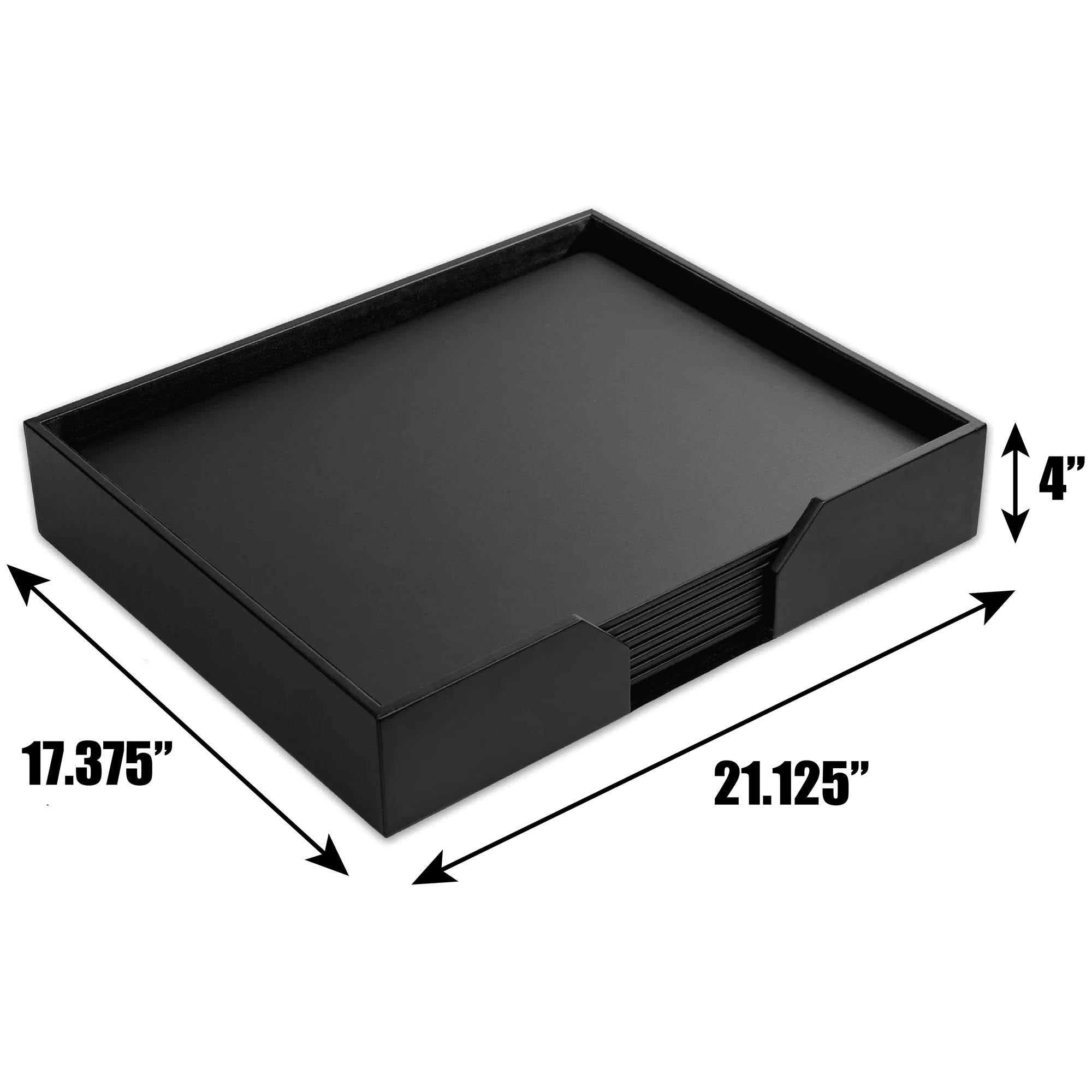 8 Seat Black Leatherette Conference Room Set, 20 x 16 Size Pads