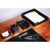 Black Bonded Leather Desk Set, 6pc