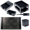 Black Bonded Leather Desk Set, 8pc