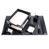 Black Bonded Leather Desk Set, 8pc