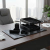 Black Bonded Leather Desk Set, 8pc