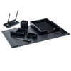 Black Bonded Leather Desk Set, 7pc