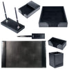 Black Bonded Leather Desk Set, 7pc