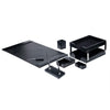 Black Bonded Leather Desk Set, 9pc
