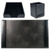 Black Bonded Leather Desk Set, 3pc