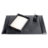 Black Bonded Leather Desk Set, 3pc