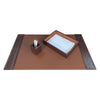 Brown Crocodile Embossed Leather Desk Set, 3pc