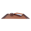Brown Crocodile Embossed Leather Desk Set, 3pc