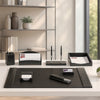 Black Crocodile Embossed Leather Desk Set, 8pc