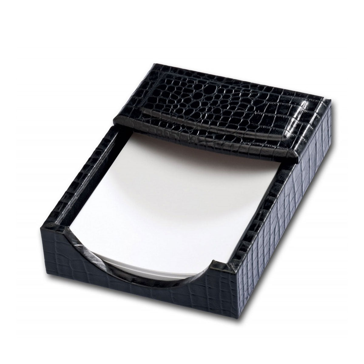 Black Crocodile Embossed Leather Desk Set, 10pc