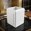 White Crocodile Embossed Leather Desk Set, 7pc