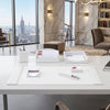White Crocodile Embossed Leather Desk Set, 7pc