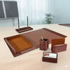 Saddle Brown Leather Desk Set, 6pc