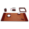 Mocha Leather Desk Set, 7pc