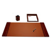 Mocha Leather Desk Set, 3pc
