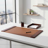 Mocha Leather Desk Set, 3pc