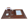 Rustic (Sienna) Brown Leather Desk Set, 7pc