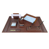 Rustic (Sienna) Brown Leather Desk Set, 8pc