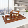 Rustic (Sienna) Brown Leather Desk Set, 10pc
