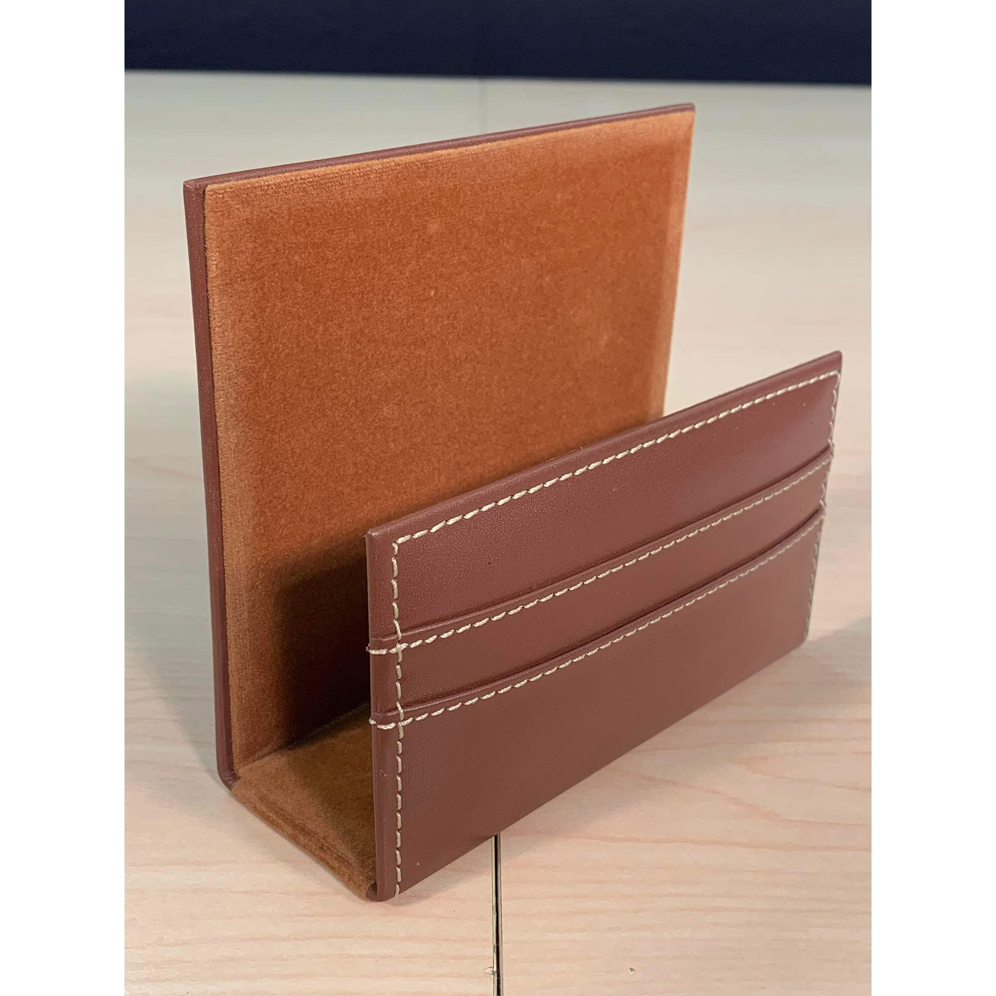 Rustic (Sienna) Brown Leather Desk Set, 10pc