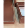 Rustic (Sienna) Brown Leather Desk Set, 10pc