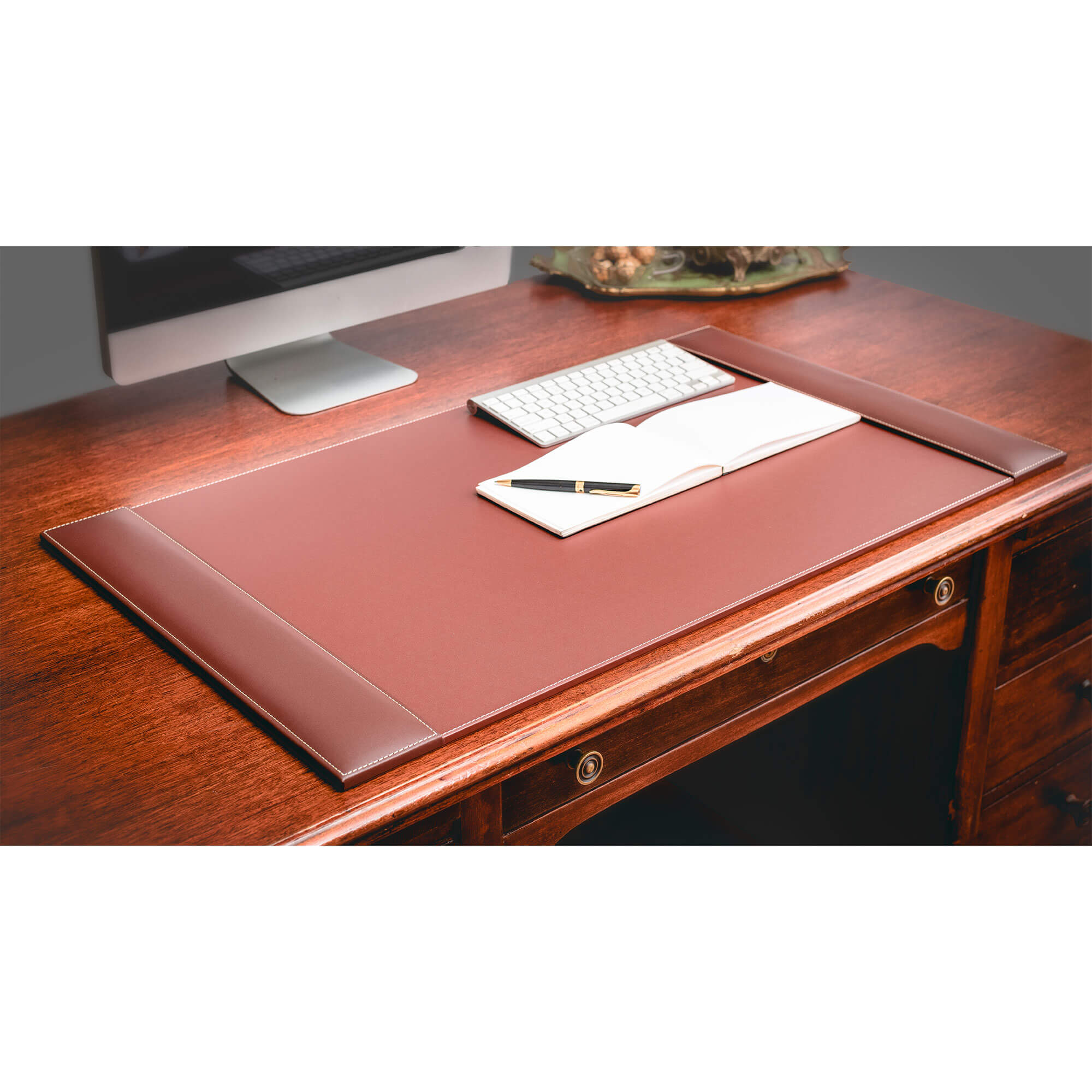 Rustic (Sienna) Brown Leather Desk Set, 3pc