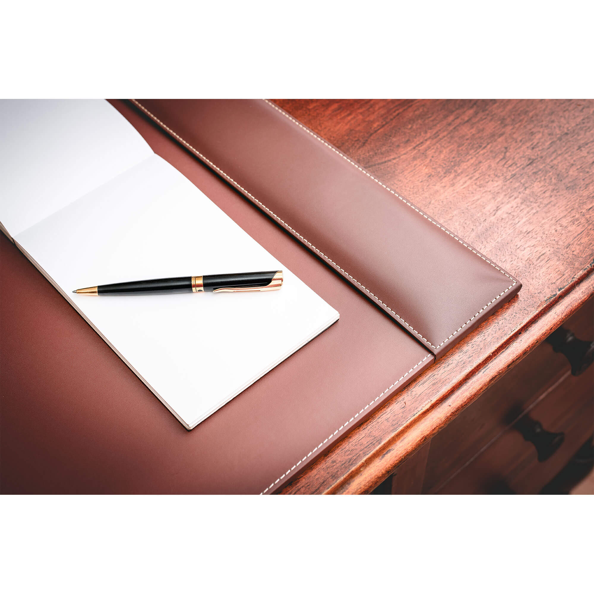Rustic (Sienna) Brown Leather Desk Set, 3pc
