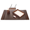 Chocolate Brown Leather 5pc Desk Set