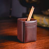 Chocolate Brown Leather 5pc Desk Set