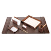 Chocolate Brown Leather Desk Set, 7pc