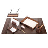 Chocolate Brown Leather Desk Set, 8pc