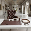 Chocolate Brown Leather Desk Set, 8pc