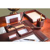 Chocolate Brown Leather Desk Set, 8pc