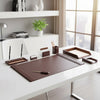 Chocolate Brown Leather Desk Set, 8pc
