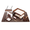 Chocolate Brown Leather Desk Set, 10pc