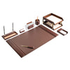 Chocolate Brown Leather Desk Set, 10pc