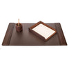 Chocolate Brown Leather Desk Set, 3pc