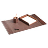 Chocolate Brown Leather Desk Set, 3pc
