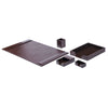 Dark Brown Bonded Leather Desk Set, 5pc