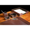 Dark Brown Bonded Leather Desk Set, 5pc