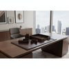 Dark Brown Bonded Leather Desk Set, 5pc
