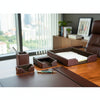 Dark Brown Bonded Leather Desk Set, 5pc